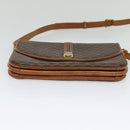 CELINE Macadam Canvas Shoulder Bag PVC Leather Brown Gold Auth 123725-5