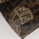 FENDI Zucca Canvas Zucchino Canvas Hand Bag 2way Brown Black beige Auth 123727-16