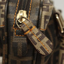 FENDI Zucca Canvas Zucchino Canvas Hand Bag 2way Brown Black beige Auth 123727-10