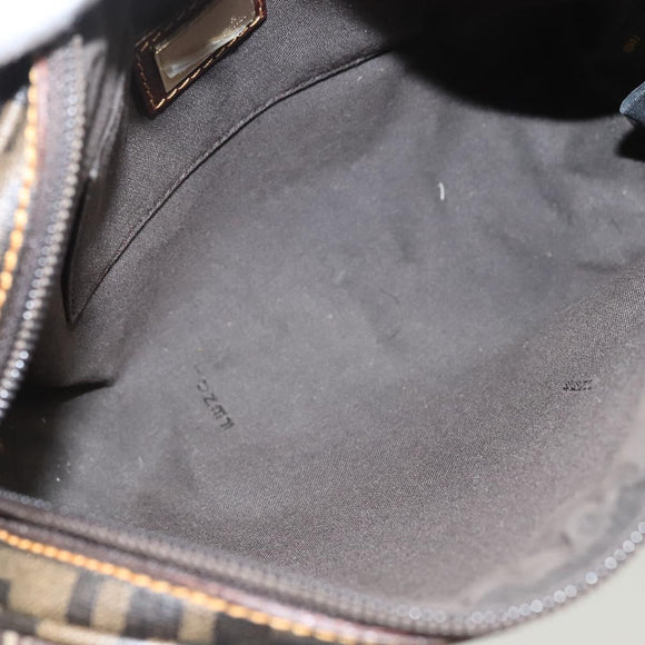 FENDI Zucca Canvas Zucchino Canvas Hand Bag 2way Brown Black beige Auth 123727