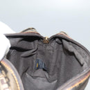 FENDI Zucca Canvas Zucchino Canvas Hand Bag 2way Brown Black beige Auth 123727-18