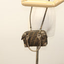 FENDI Zucca Canvas Zucchino Canvas Hand Bag 2way Brown Black beige Auth 123727-23