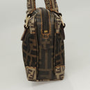 FENDI Zucca Canvas Zucchino Canvas Hand Bag 2way Brown Black beige Auth 123727-3