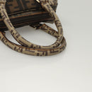 FENDI Zucca Canvas Zucchino Canvas Hand Bag 2way Brown Black beige Auth 123727-7