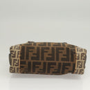 FENDI Zucca Canvas Zucchino Canvas Hand Bag 2way Brown Black beige Auth 123727-5