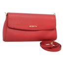 FENDI Shoulder Bag Leather Red Gold Auth 123730-1