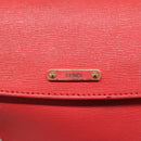 FENDI Shoulder Bag Leather Red Gold Auth 123730-12