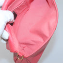 FENDI Shoulder Bag Leather Red Gold Auth 123730-14