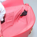 FENDI Shoulder Bag Leather Red Gold Auth 123730-15