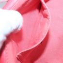 FENDI Shoulder Bag Leather Red Gold Auth 123730-17