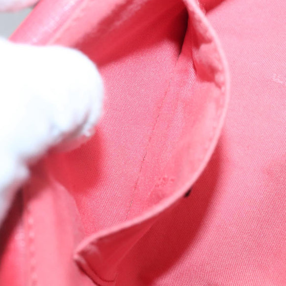 FENDI Shoulder Bag Leather Red Gold Auth 123730