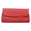 FENDI Shoulder Bag Leather Red Gold Auth 123730-2