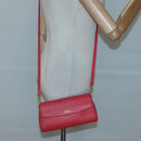 FENDI Shoulder Bag Leather Red Gold Auth 123730-20