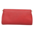 FENDI Shoulder Bag Leather Red Gold Auth 123730-3