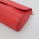FENDI Shoulder Bag Leather Red Gold Auth 123730-8