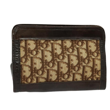 Christian Dior Trotter Canvas Pouch Brown Auth 123732