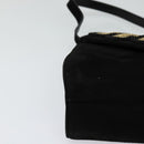 Salvatore Ferragamo Shoulder Bag Suede Gold Black Auth 123733-10