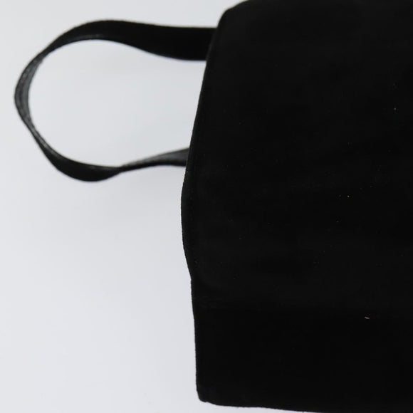 Salvatore Ferragamo Shoulder Bag Suede Gold Black Auth 123733