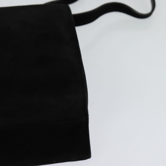 Salvatore Ferragamo Shoulder Bag Suede Gold Black Auth 123733