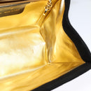 Salvatore Ferragamo Shoulder Bag Suede Gold Black Auth 123733-17