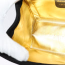 Salvatore Ferragamo Shoulder Bag Suede Gold Black Auth 123733-18