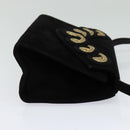 Salvatore Ferragamo Shoulder Bag Suede Gold Black Auth 123733-5