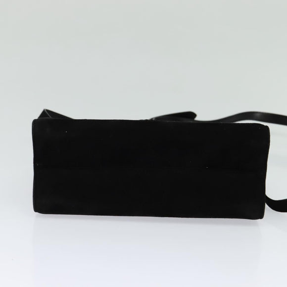 Salvatore Ferragamo Shoulder Bag Suede Gold Black Auth 123733