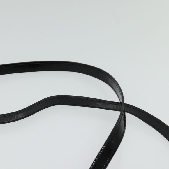 Salvatore Ferragamo Gancini Shoulder Bag Enamel Black Gold Auth 123760