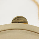 Salvatore Ferragamo Chain Shoulder Bag Satin Beige Gold Auth 123765-9