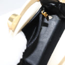Salvatore Ferragamo Chain Shoulder Bag Satin Beige Gold Auth 123765-21
