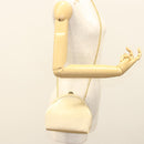 Salvatore Ferragamo Chain Shoulder Bag Satin Beige Gold Auth 123765-22