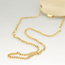 Salvatore Ferragamo Chain Shoulder Bag Satin Beige Gold Auth 123765-7