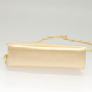 Salvatore Ferragamo Chain Shoulder Bag Satin Beige Gold Auth 123765-5