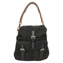 PRADA Shoulder Bag Nylon Black Gold Auth 123769-13