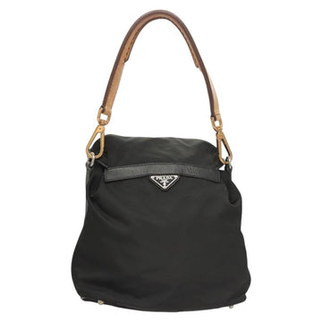 PRADA Shoulder Bag Nylon Black Gold Auth 123769 - 0