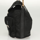PRADA Shoulder Bag Nylon Black Gold Auth 123769-3