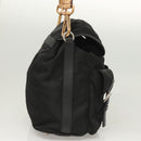 PRADA Shoulder Bag Nylon Black Gold Auth 123769-4