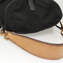 PRADA Shoulder Bag Nylon Black Gold Auth 123769-6