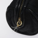 CHANEL Matelasse Fringe Pouch Satin Black Gold CC Auth 123782-8