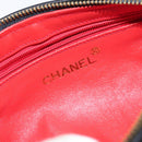 CHANEL Matelasse Fringe Pouch Satin Black Gold CC Auth 123782-17