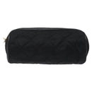 CHANEL Matelasse Fringe Pouch Satin Black Gold CC Auth 123782-13