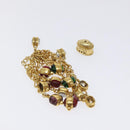 CHANEL Matelasse Fringe Pouch Satin Black Gold CC Auth 123782-12