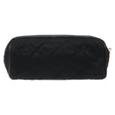 CHANEL Matelasse Fringe Pouch Satin Black Gold CC Auth 123782-2