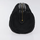 CHANEL Matelasse Fringe Pouch Satin Black Gold CC Auth 123782-4