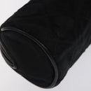 CHANEL Matelasse Fringe Pouch Satin Black Gold CC Auth 123782-14