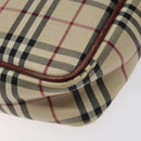 BURBERRY Nova Check Shoulder Bag Canvas Beige Gold Auth 123788-9