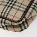 BURBERRY Nova Check Shoulder Bag Canvas Beige Gold Auth 123788-15
