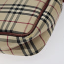 BURBERRY Nova Check Shoulder Bag Canvas Beige Gold Auth 123788-16