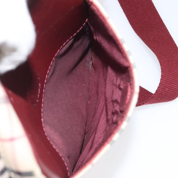 BURBERRY Nova Check Shoulder Bag Canvas Beige Gold Auth 123788