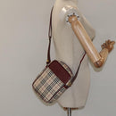 BURBERRY Nova Check Shoulder Bag Canvas Beige Gold Auth 123788-21